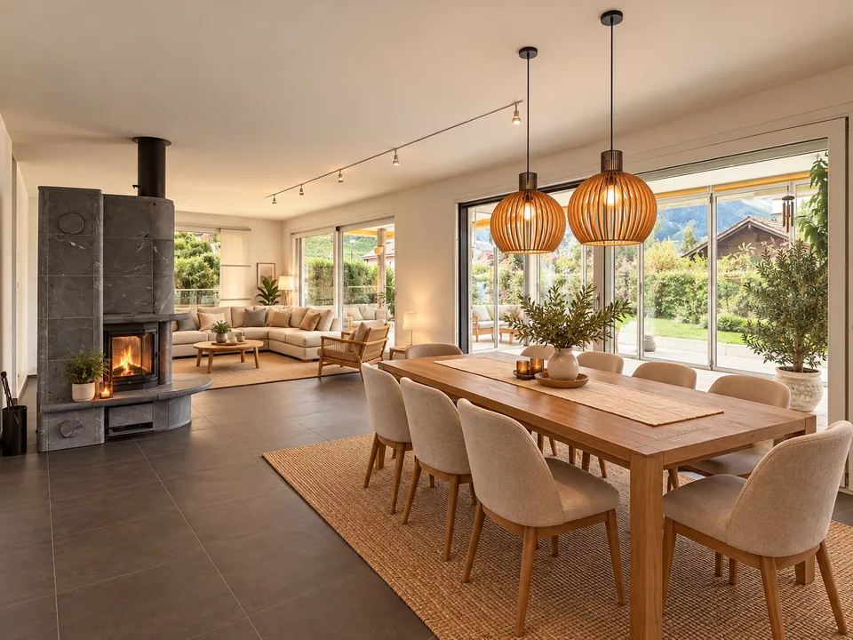 3,5 locali appartamento al piano terra con giardino privato e vista sul Moléson – foto 2 di 13