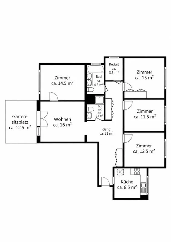 4.5-Zimmer-Gartenwohnung mit Weitsicht ins Grüne – Foto 17 von 18