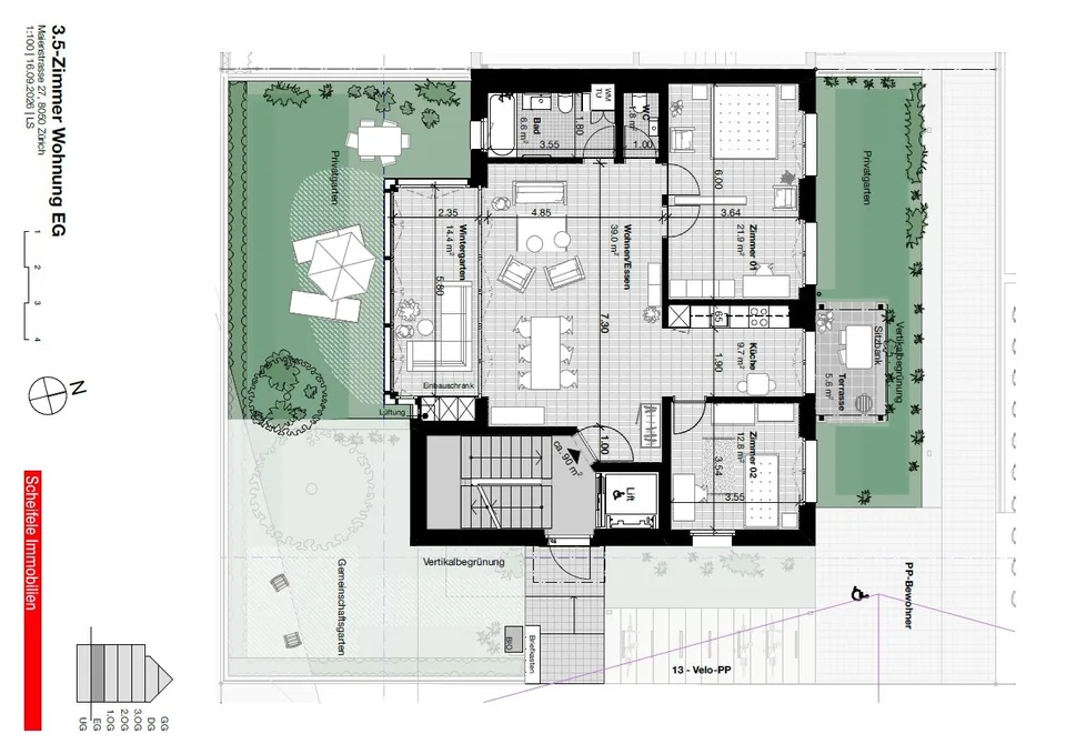 Appartamento affascinante da 3,5 a 4,5 locali con serra e balcone a Zurigo-Oerlikon – foto 4 di 5