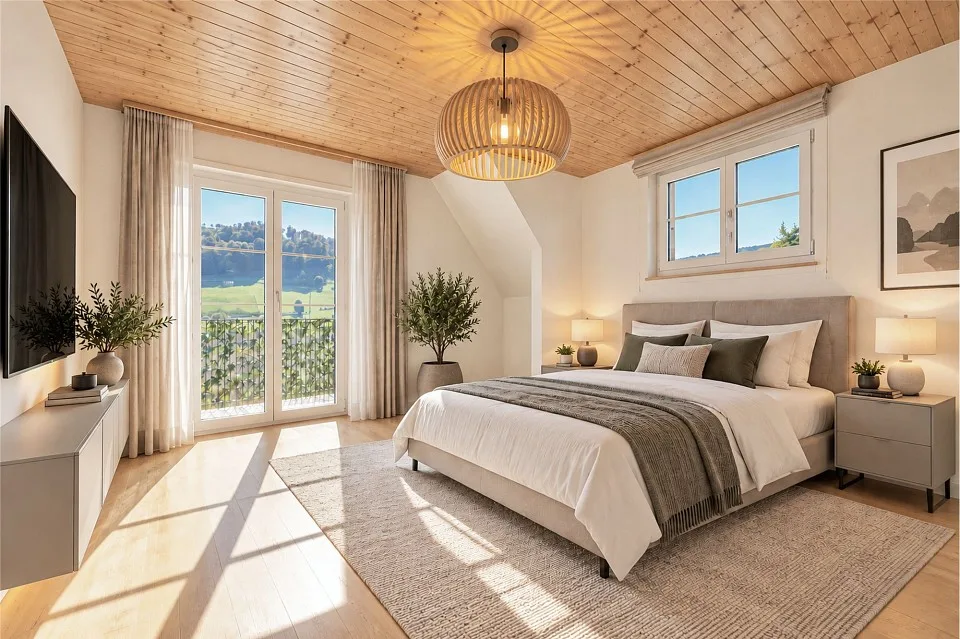 Charmante 3½-Zimmer Eigentumswohnung mit Mansardenzimmer und Garten – Foto 3 von 13