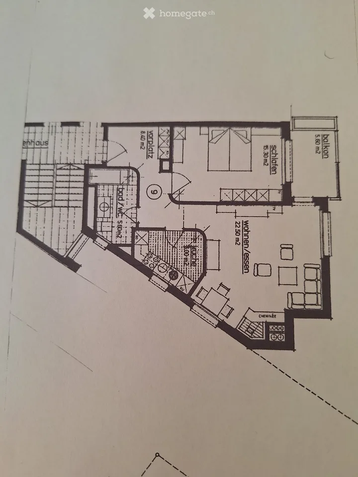 2.5 Zimmer Wohnung mit Lift, Balkon, Tiefgaragenparkplatz – Foto 5 von 5