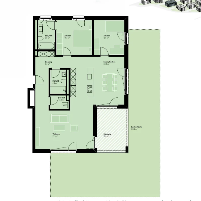 Exclusive 3.5-room garden apartment with spacious 100 m² private garden – photo 7 of 8