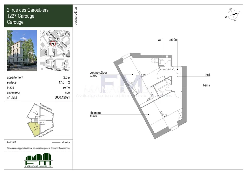 2 Zimmer Wohnung in Carouge GE – Foto 3 von 3