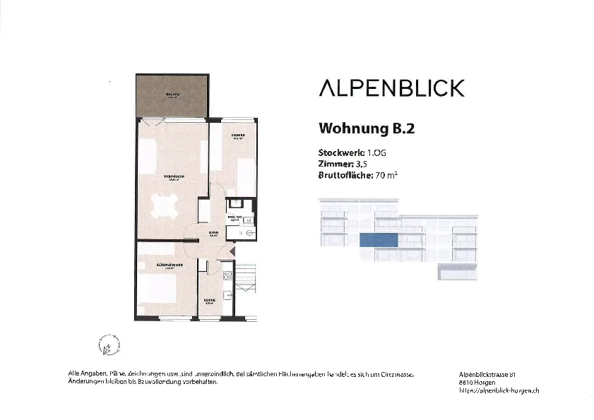 Bright 3-room apartment with balcony and beautiful view in Horgen – photo 9 of 9