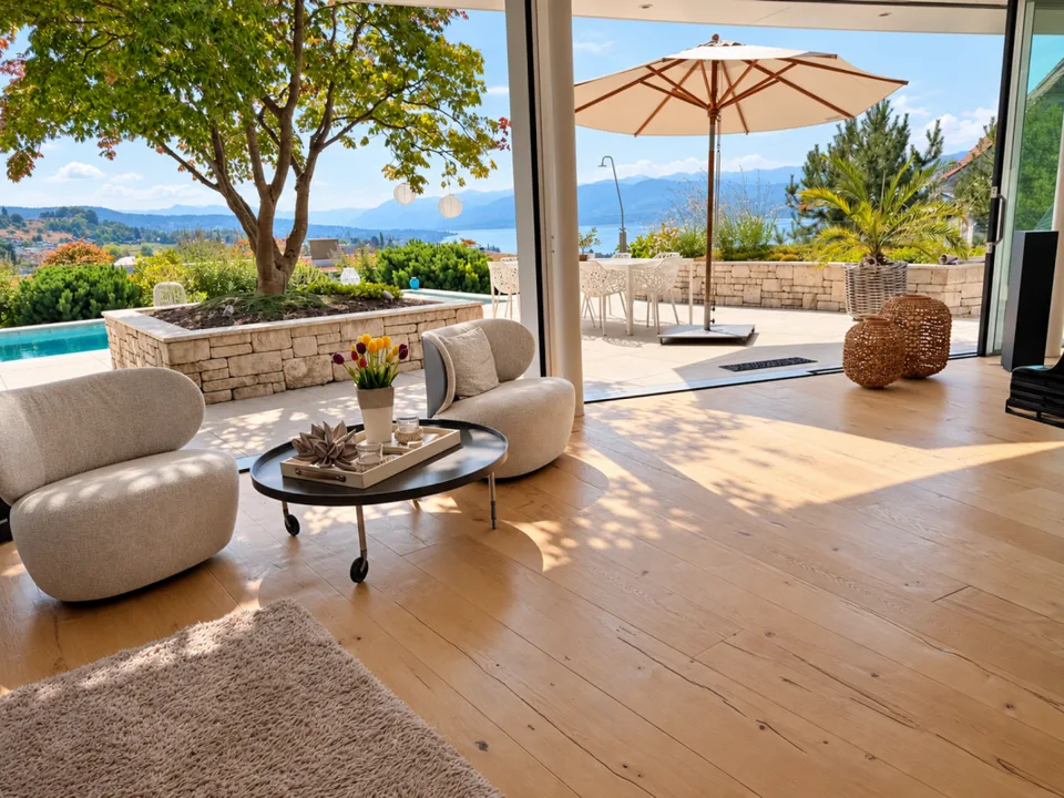 Befristete Vermietung: Exklusives 7.5-Zimmer-Architektenhaus mit Seesicht, Pool und Dachterrasse – Foto 10 von 21