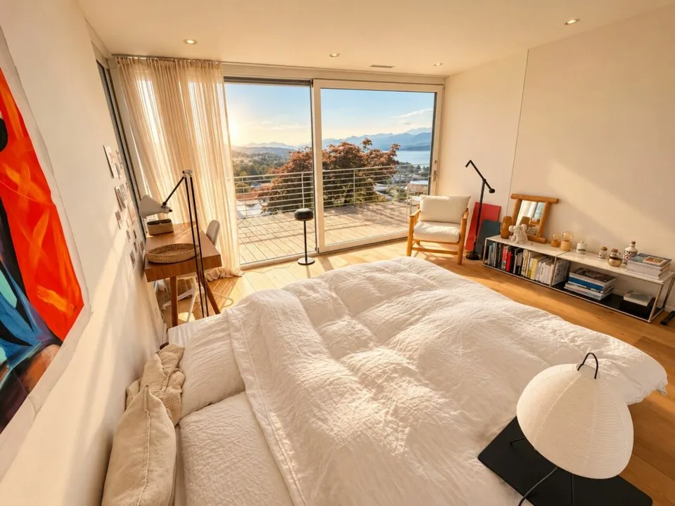 Befristete Vermietung: Exklusives 7.5-Zimmer-Architektenhaus mit Seesicht, Pool und Dachterrasse – Foto 12 von 21