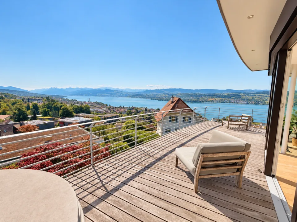 Befristete Vermietung: Exklusives 7.5-Zimmer-Architektenhaus mit Seesicht, Pool und Dachterrasse – Foto 11 von 21