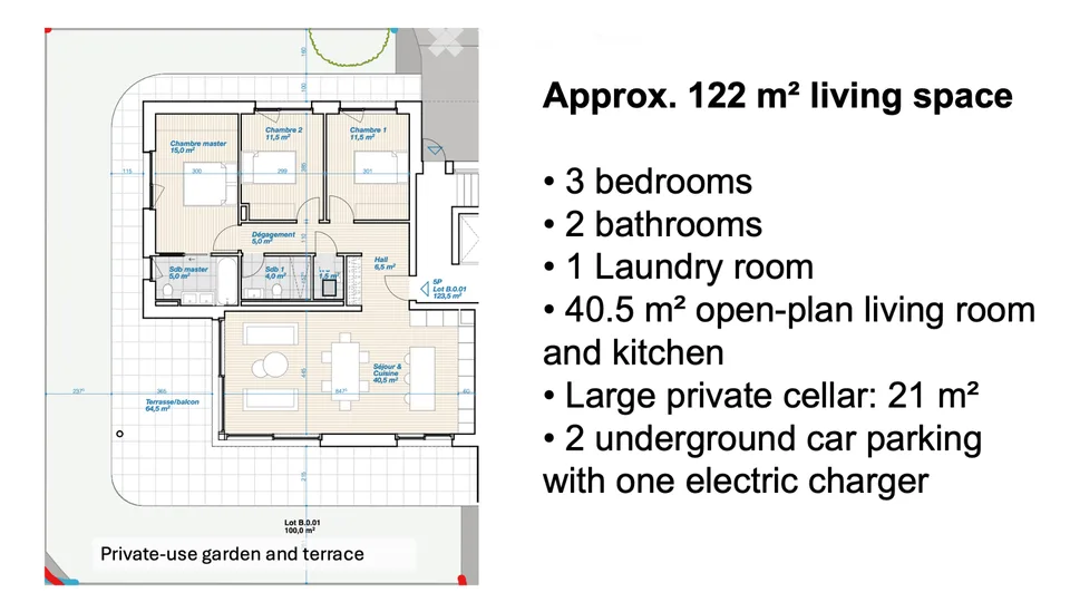 Brandneues 3-Zimmer-Gartenapartment mit geräumiger Terrasse (Grand-Saconnex) – Foto 5 von 9