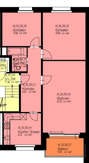 Appartamento 3.5 locali con balcone e vista sul verde – foto 9 di 9