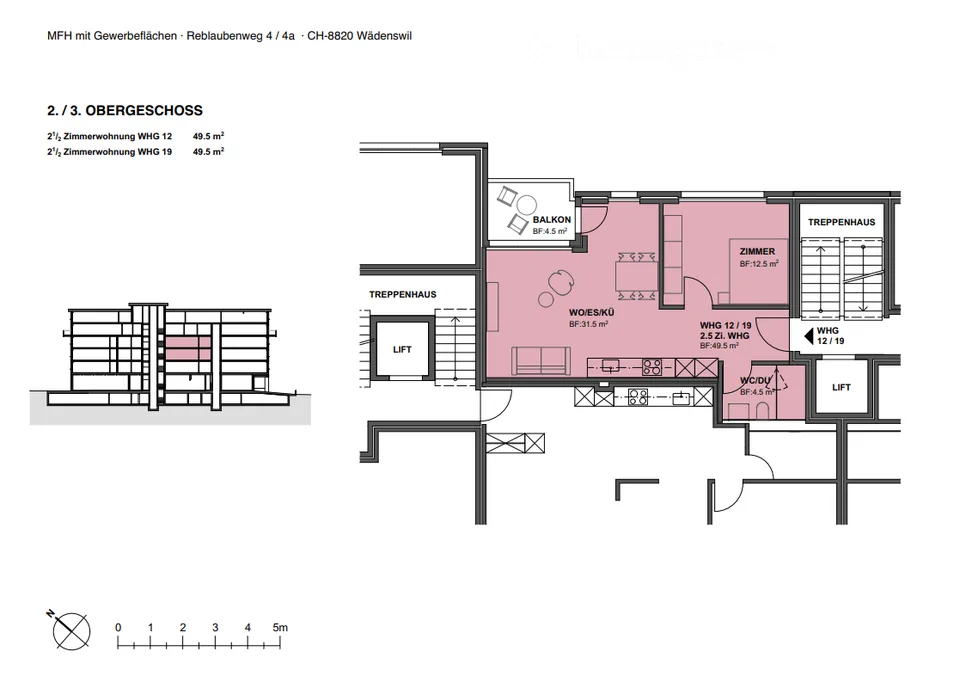 Charmante 2.5-Zimmer-Wohnung mit Balkon und Seenähe in Wädenswil – Foto 5 von 5