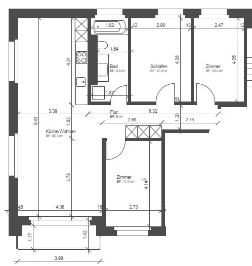 Schöne Wohnung im St.Karli-Quartier Nähe Kantonsspital – Foto 10 von 11