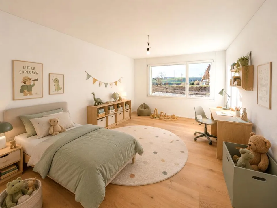 Habitation familiale avec jardin et beaucoup d'espace de stockage
