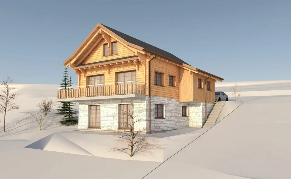 Modernes Chalet mit nachhaltiger Bauweise und Bergpanorama
