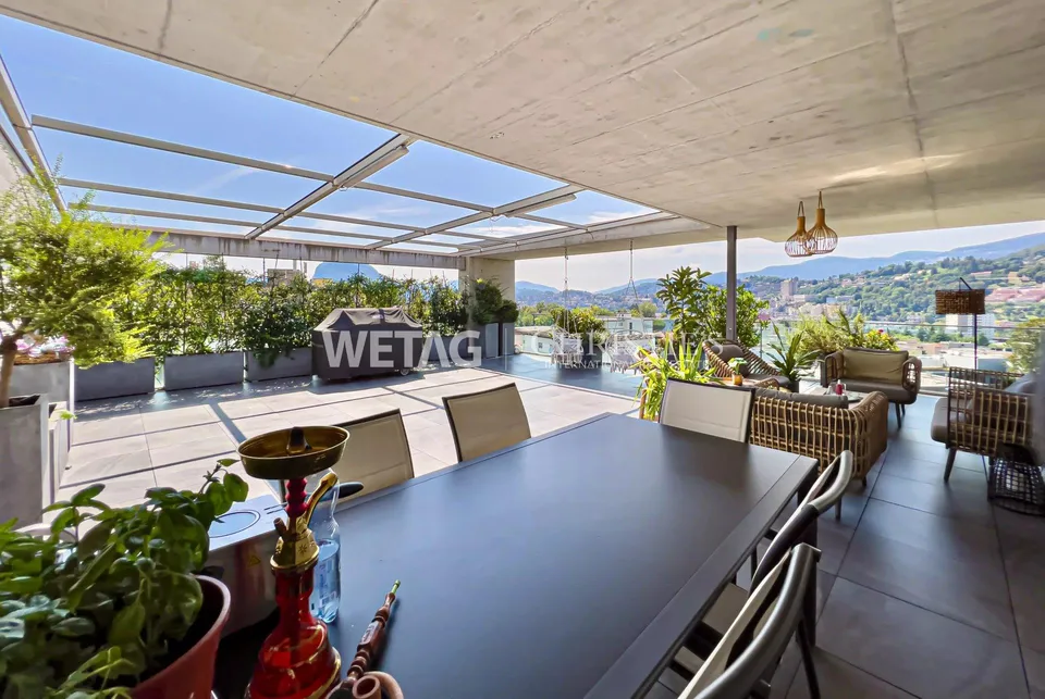 Lugano-Pregassona: grosse Penthouse-Wohnung mit herrlichem Blick üb...