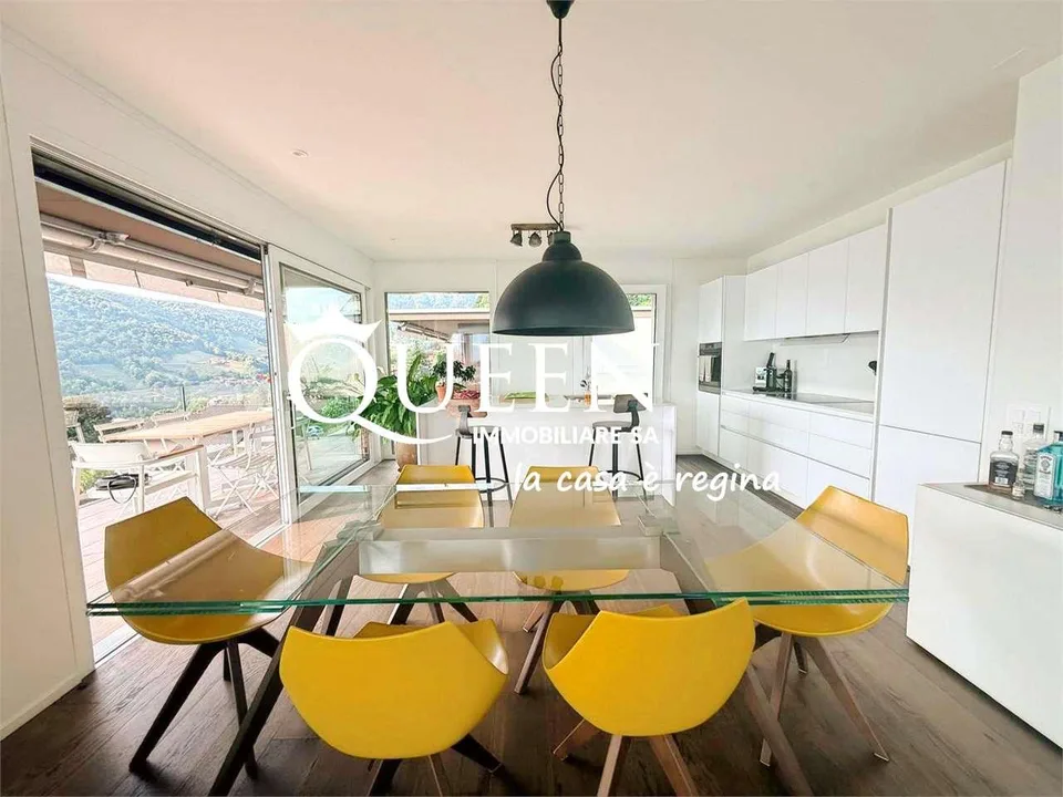 Rovio: Penthouse mit 4.5 Zimmern, 125 m², Terrasse 80 m², Seeblick auf den Luganersee