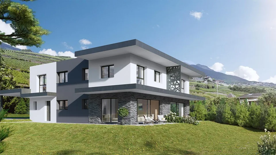 SPLENDIDE VILLA CONTEMPORAINE 5.5 PCES A PLAN-CONTHEY
