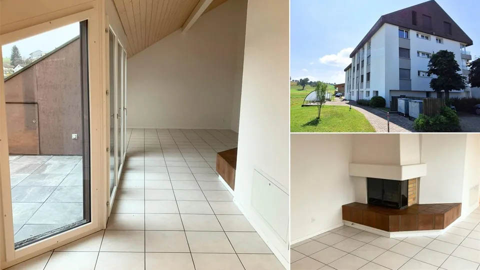 Wunderschöne preisgünstige Dachwohnung mit Cheminée, ruhig und zentral