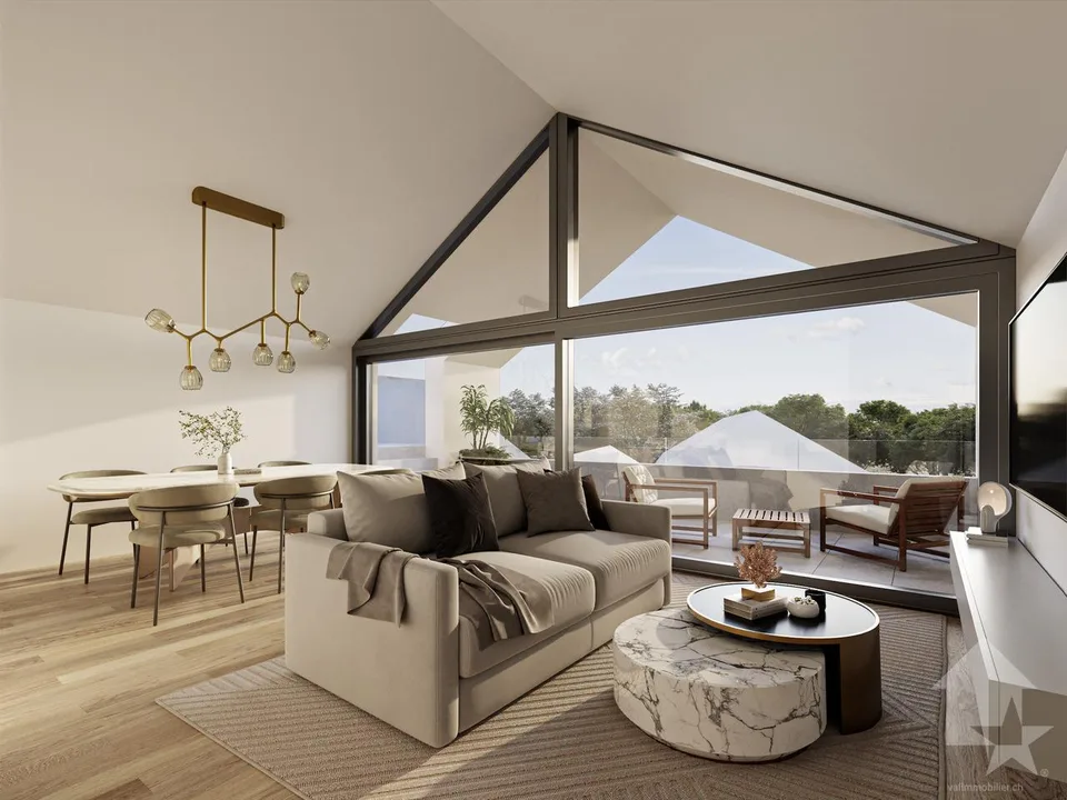 Appartement 3.5 pièces avec jardin à l'architecture moderne et épurée