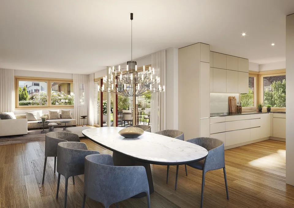 Neubau: 144 qm Attika-Maisonette mit 60 qm Rooftop-Terrasse in Therwil