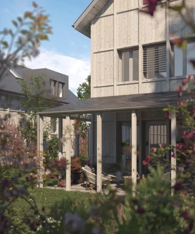 Construction neuve : Maison individuelle dépendante de 6,5 pièces avec accès direct au garage souterrain dans le quartier familial « Bächli » Teufen (Maison D)