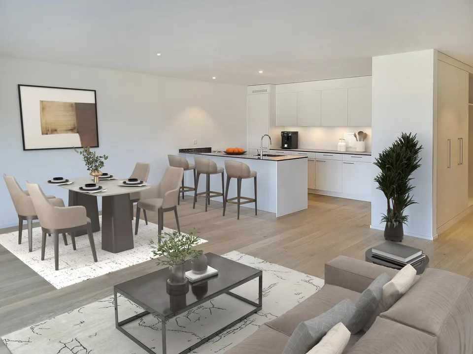 Living with attractive interior design