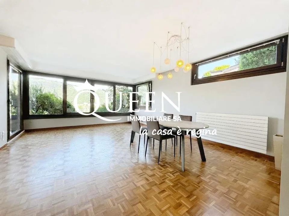 Bissone: appartamento 4.5 locali, 150 mq, vista lago, giardino, portic
