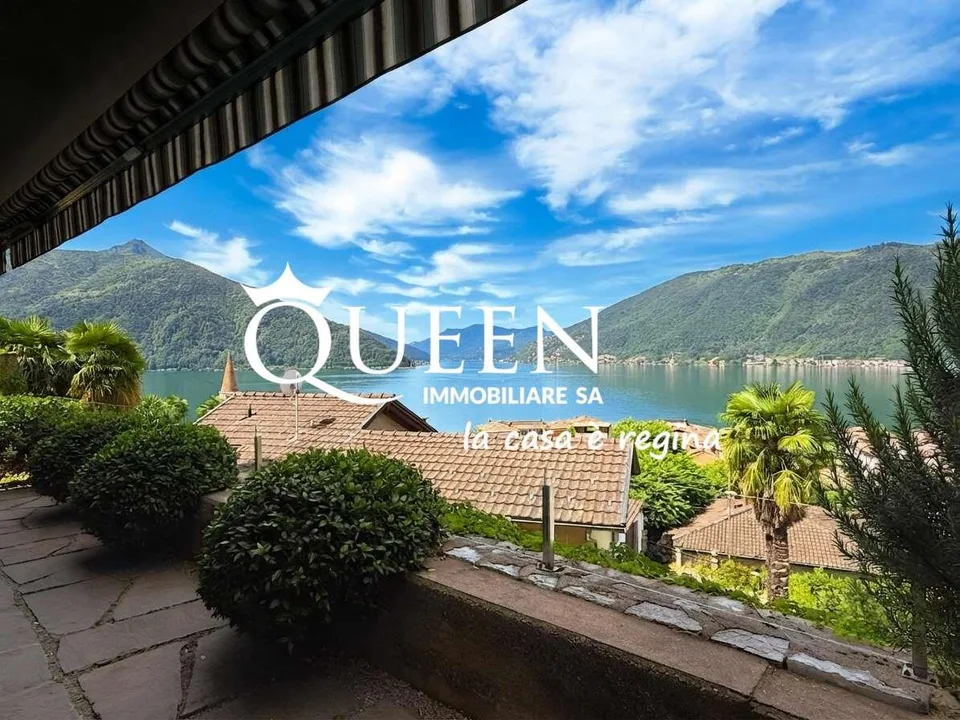Bissone: appartamento 4.5 locali, 150 mq, vista lago, giardino, portic