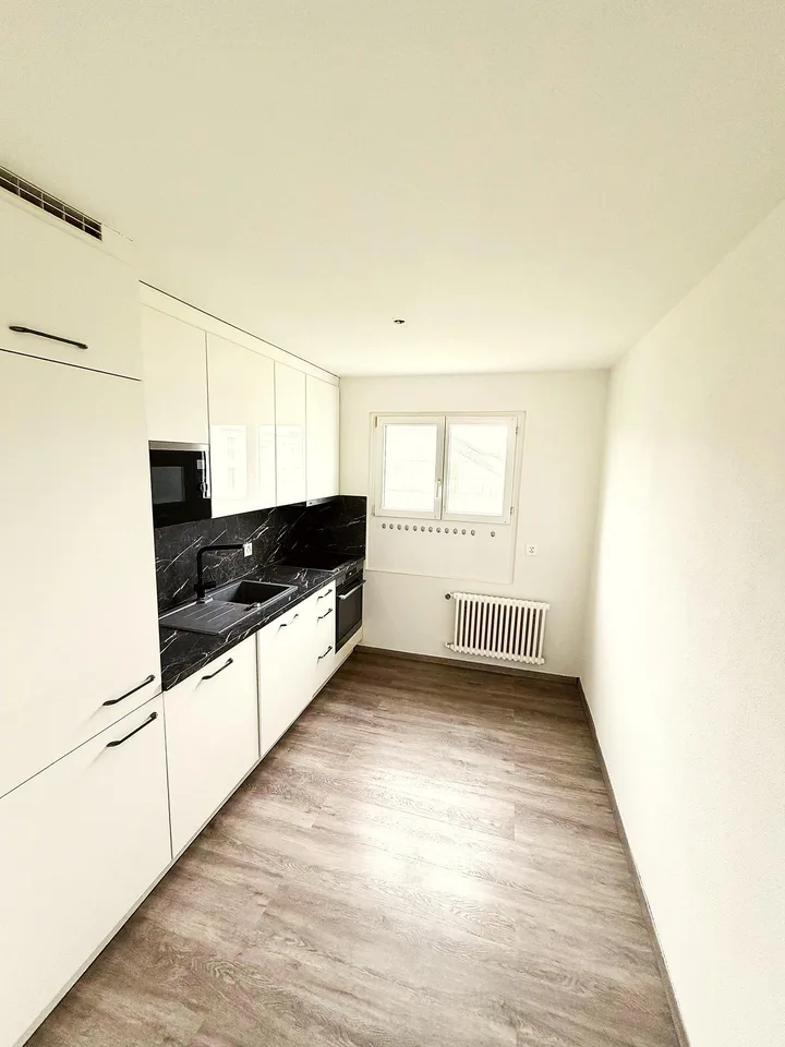 Charmante 3.5-Zimmer-Wohnung mit Balkon und schoener Aussicht in Stach