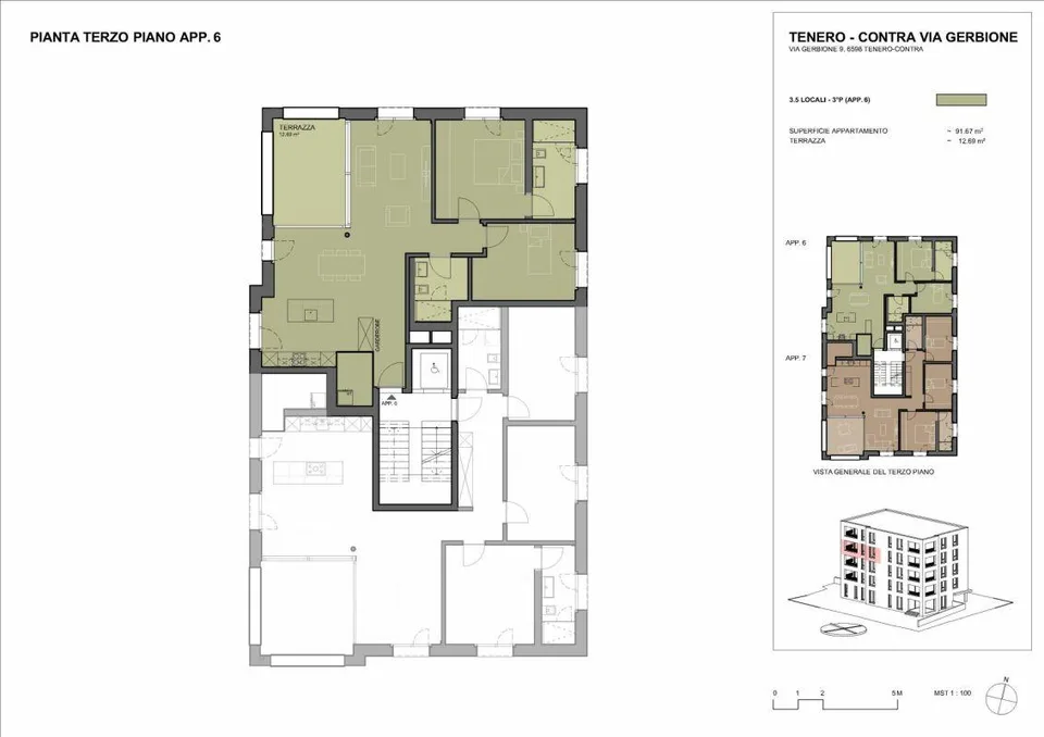Residenza Gerbio - App. 6 - 3.5 locali - 3°P