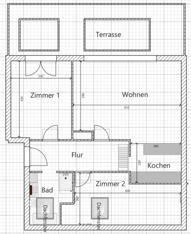 3½-Zimmer-Wohnung mit Terrasse (Ausbau nach Wunsch möglich)
