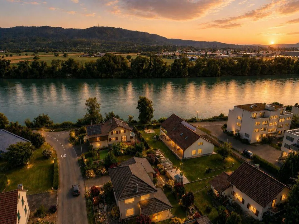 Luxuriöses Wohnen direkt am Rhein - exklusives 6.5-Zimmer-Einfamilienhaus mit traumhafter Aussicht – Foto 28 von 36