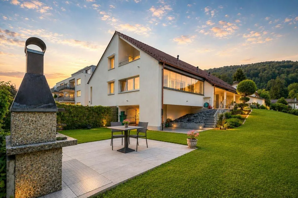 Luxuriöses Wohnen direkt am Rhein - exklusives 6.5-Zimmer-Einfamili...