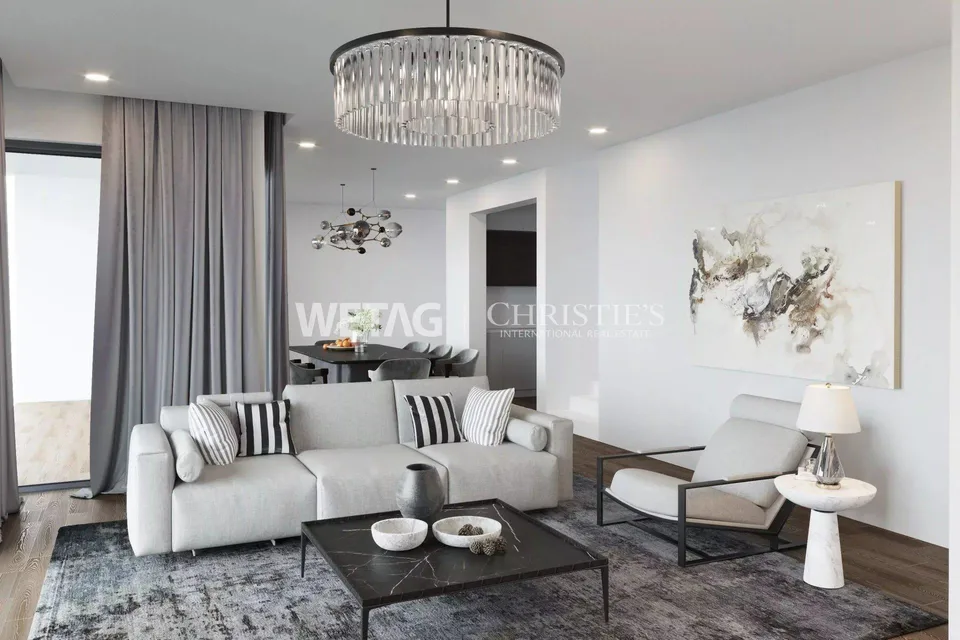 Lugano-Gentilino: elegante attico con vista lago, ristrutturato a stato grezzo e in vendita in zona verde