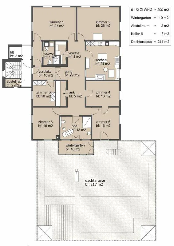 Gioiello - Appartamento 6.5 locali, completamente ristrutturato con terrazza sul tetto di 200m2 – foto 16 di 16