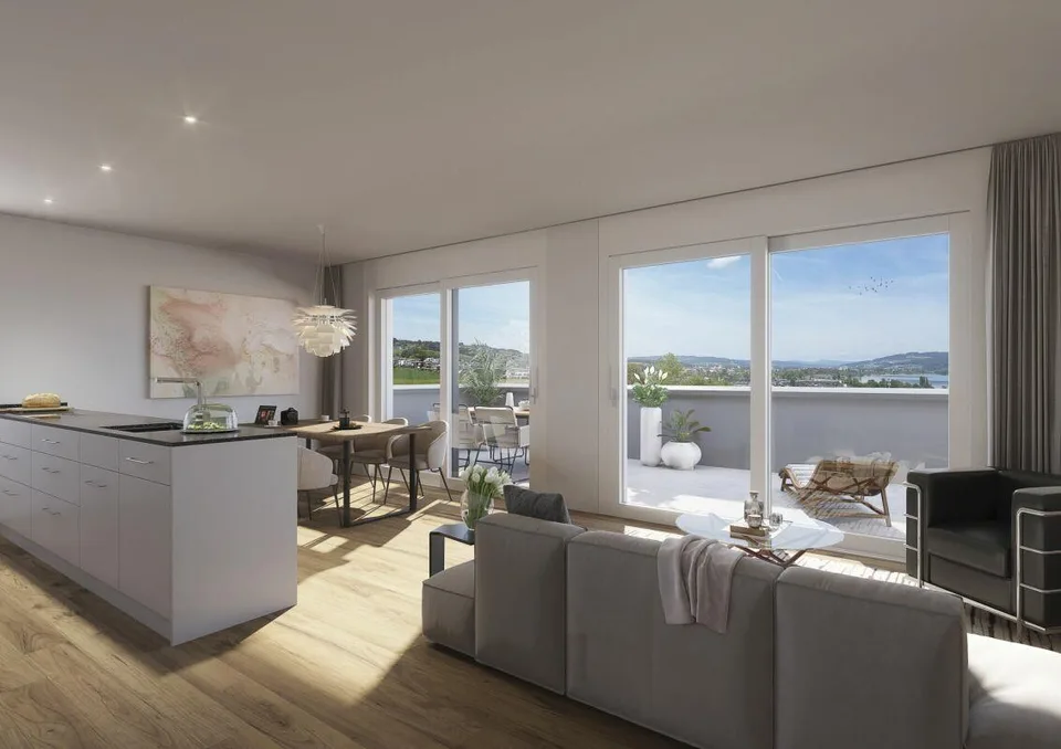 4½-Zimmer-Attikawohnung mit Seeblick