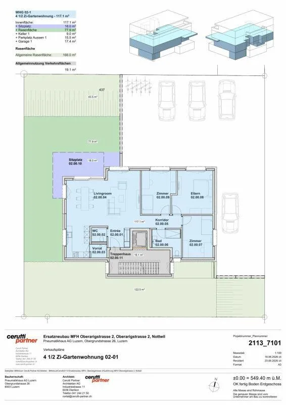 Appartamento di giardino 4,5 locali in una posizione eccellente