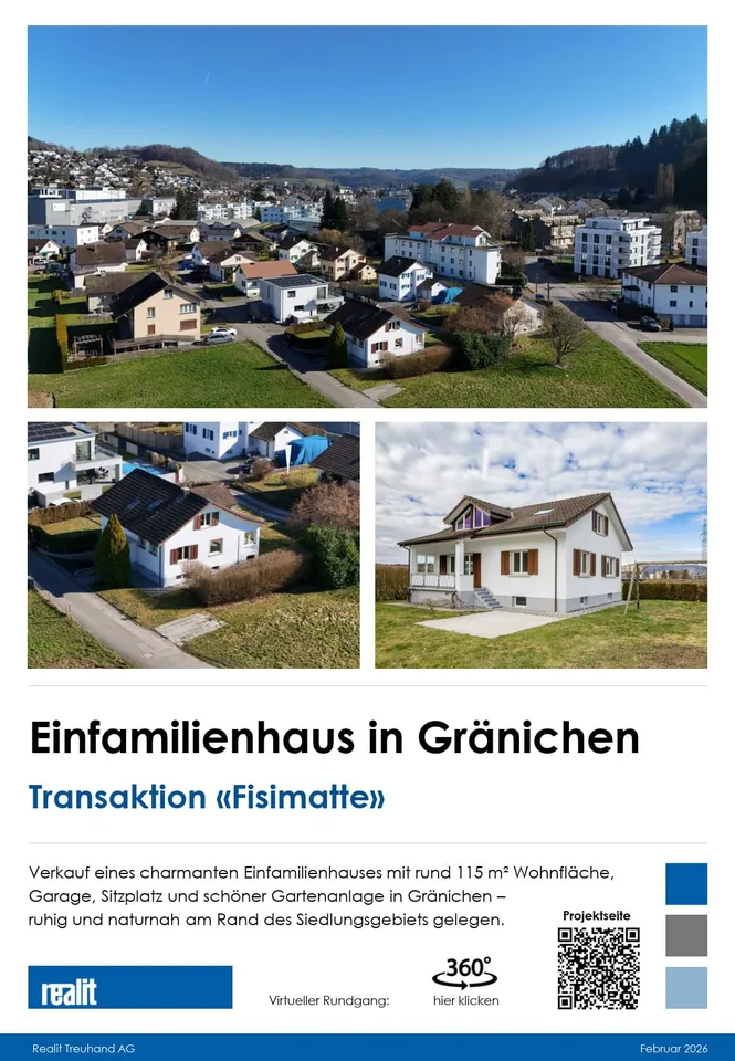 Maison unifamiliale de 5 1/2 pièces à Gränichen, attenante à une zone agricole