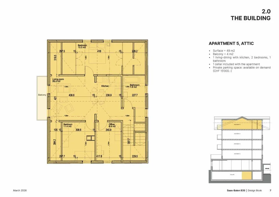 Casa di montagna Saas-Balen Progetto di ristrutturazione. Appartamento attico attraente.