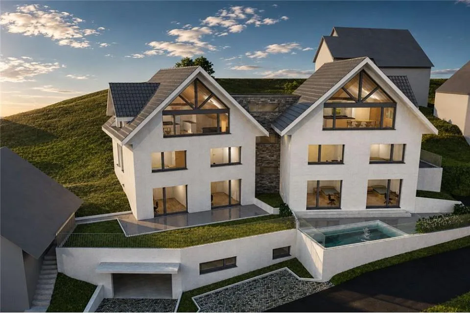 Exklusives Wohnen über dem Zürichsee: Neubau-Doppelhaus in Männedorf