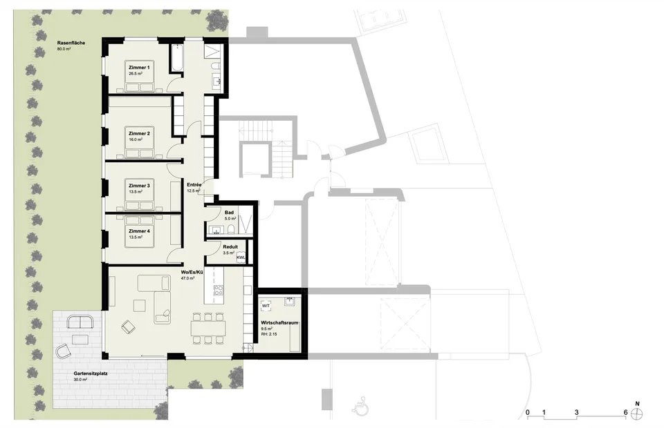 5.5 Zi. Neubau-Gartenwohnung 0.A – photo 7 of 10