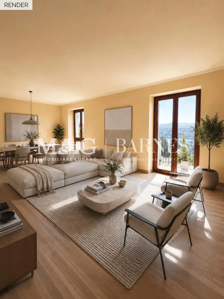 Lugano, Castagnola: Appartamento 3.5 locali vista lago con balconi