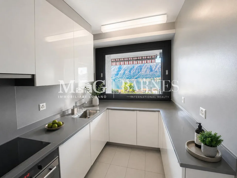 Bissone: Appartamento 4.5 locali, giardino, box, vista lago