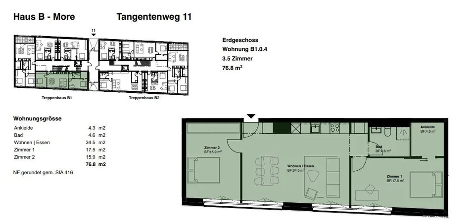 Zentrale 3.5 Zimmerwohnung am Tangentenweg