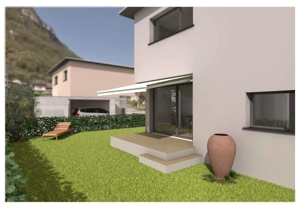 Moderne Einfamilienvilla mit Garten zu bauen