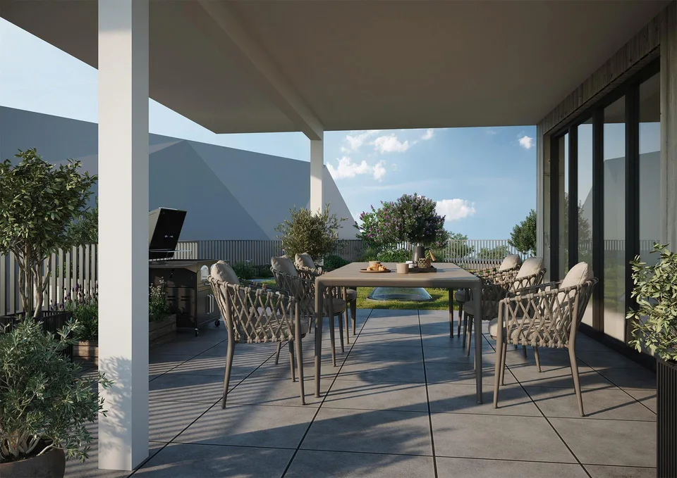 RÉSERVÉ : Appartement attique exclusif 3,5 pièces avec studio et grand jardin sur le toit