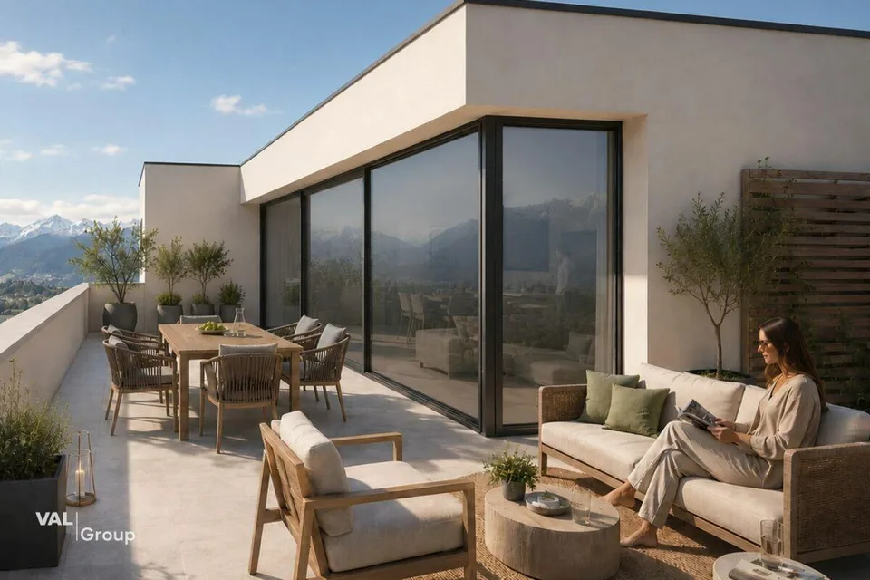 Splendide attique, avec deux belles terrasses et jardin privatif au...
