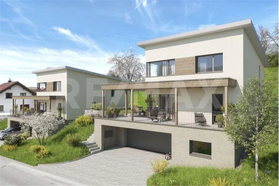 Progetto di costruzione nuovo: casa unifamiliare di 5,5 locali sul pendio soleggiato con vista sulle Alpi