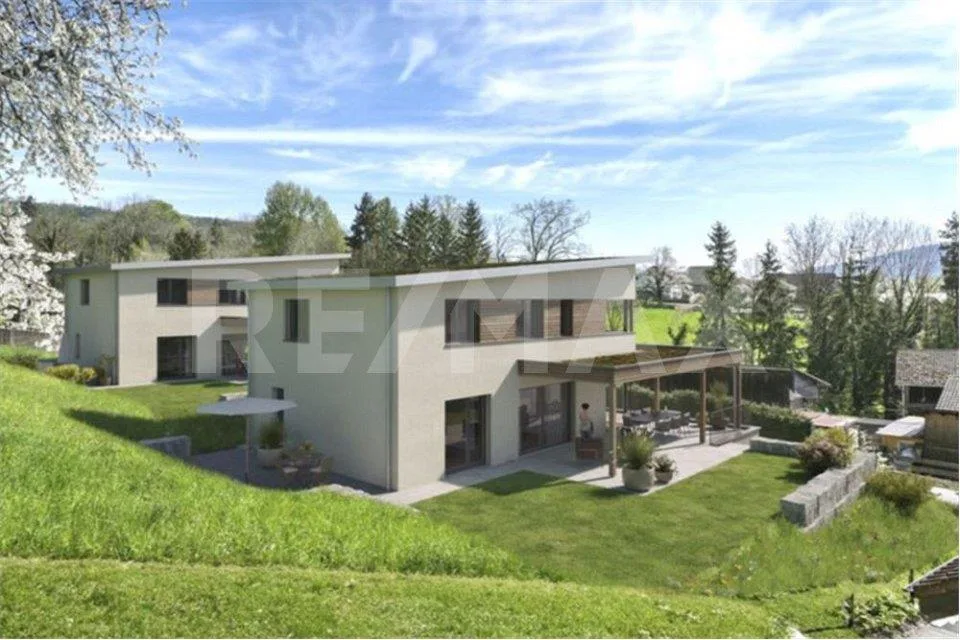 Progetto di costruzione nuovo: casa unifamiliare di 5,5 locali sul pendio soleggiato con vista sulle Alpi