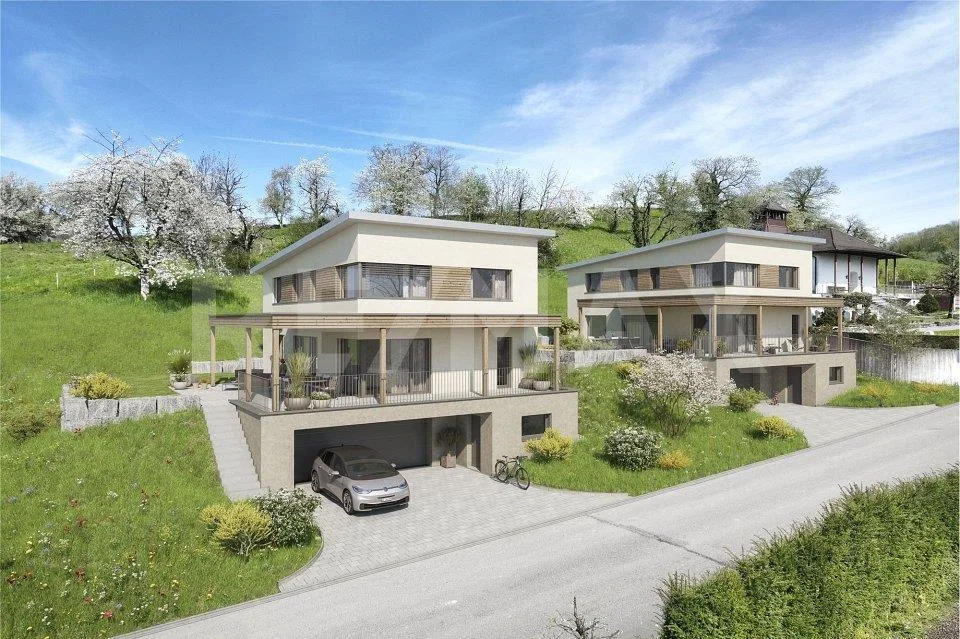 Progetto di costruzione nuovo: casa unifamiliare di 5,5 locali sul pendio soleggiato con vista sulle Alpi