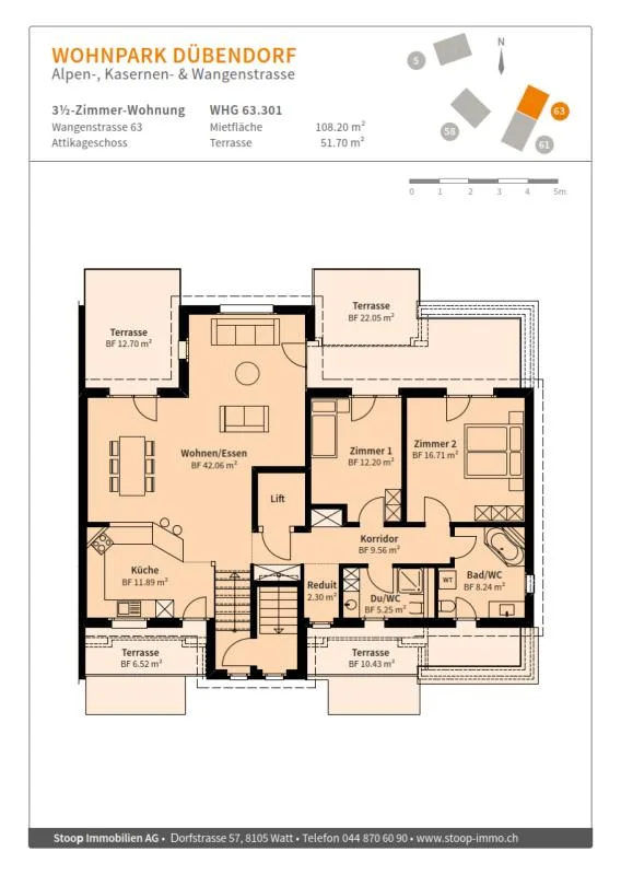 Luxuriöse Penthouse-Wohnung mit vier Terrassen! – Foto 10 von 10